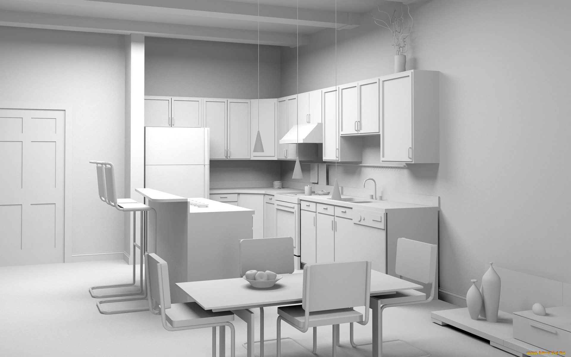 Фон кухня для фотошопа. 3д интерьер кухни. 3д визуализация кухни. Кухня дизайн интерьер. Дизайн проект интерьера кухни.